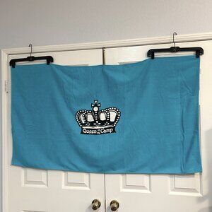 Queen of the Camp Crown Aqua Blue Terry Cloth Beach Towel 30x56 inches